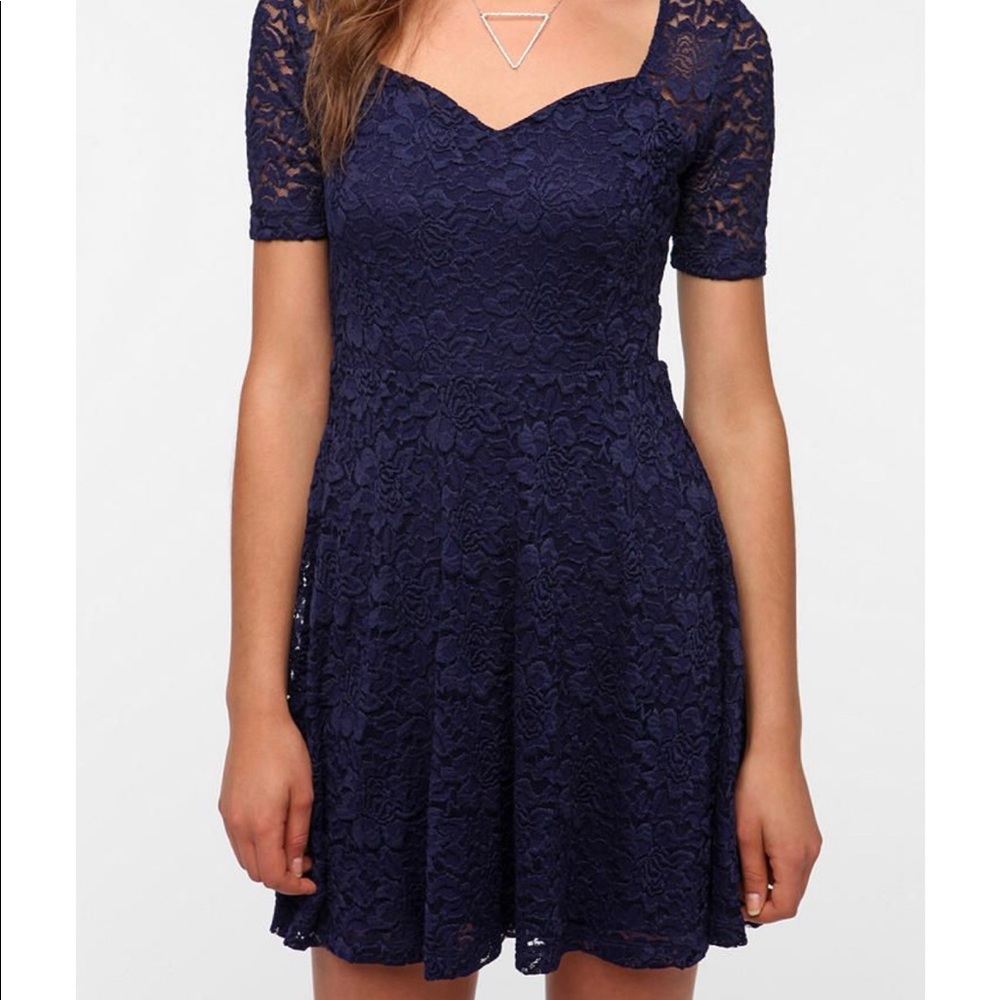 Pins and Needles Navy Lace Dress